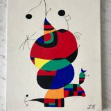 Tableau huile sur toile surréaliste Femme, oiseau, étoile