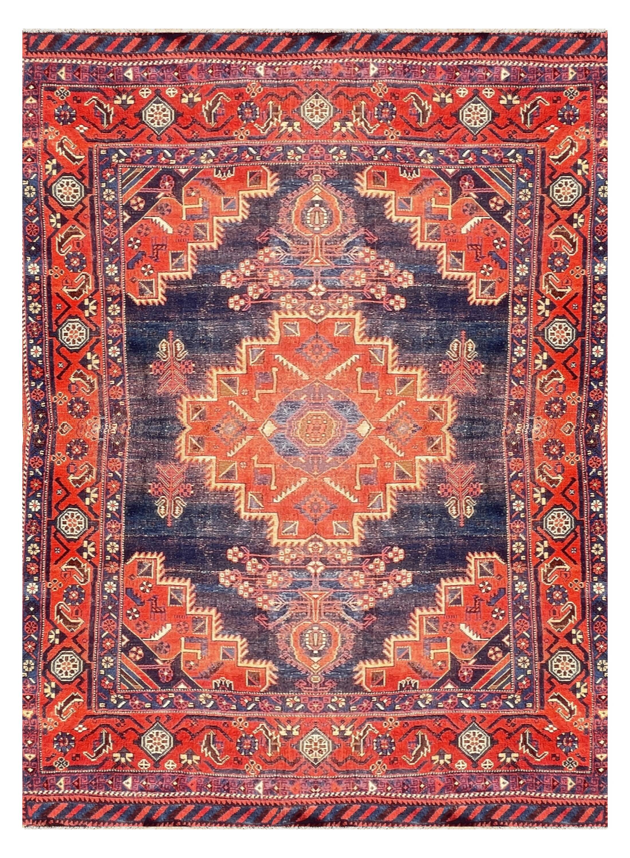 Oriental Rug Iran Afshar Neriz Antique Vase: 1.60 X 2.40 Meters
