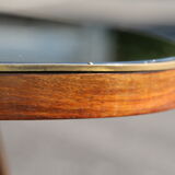 Bean coffee table with black glass top