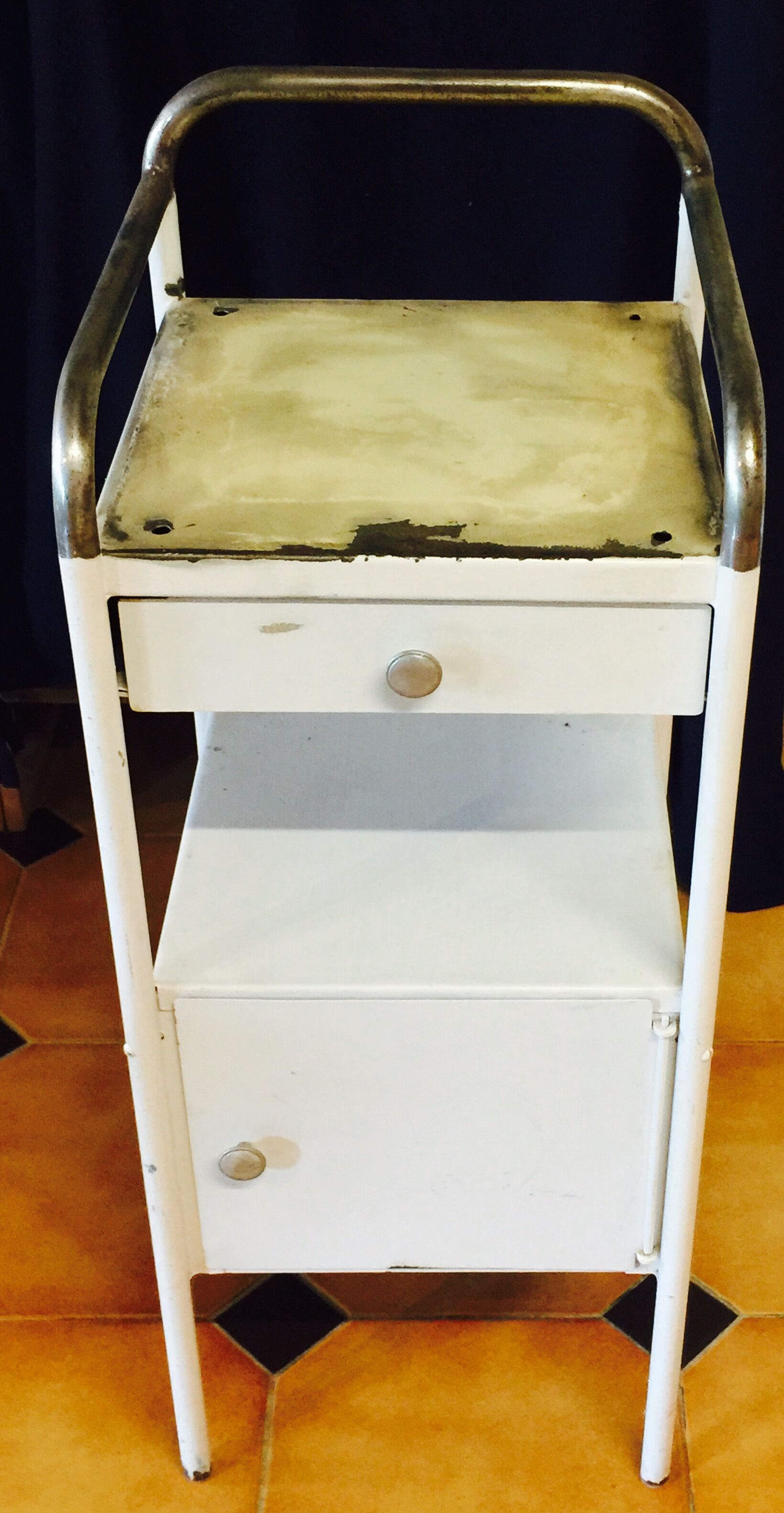 Boarding school years 50 metal bedside