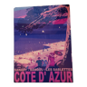 Lacquered painting Côte d'Azur Sanary-Bandol-Les Sablettes vintage