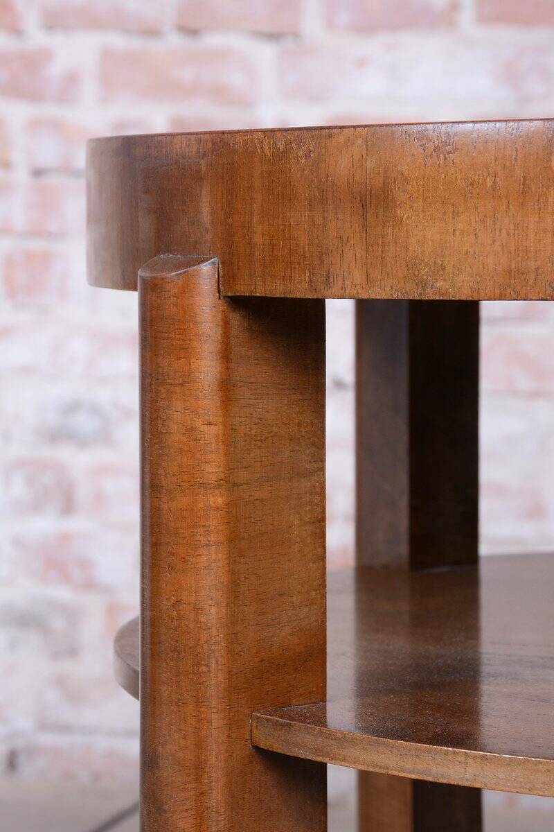 Art Deco Floor Lamp in Beech and Walnut, 1930s