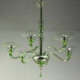 Green Murano glass Venetian chandelier, circa 1940