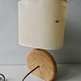 Wooden lamp with its herbarium lampshade from the 70s