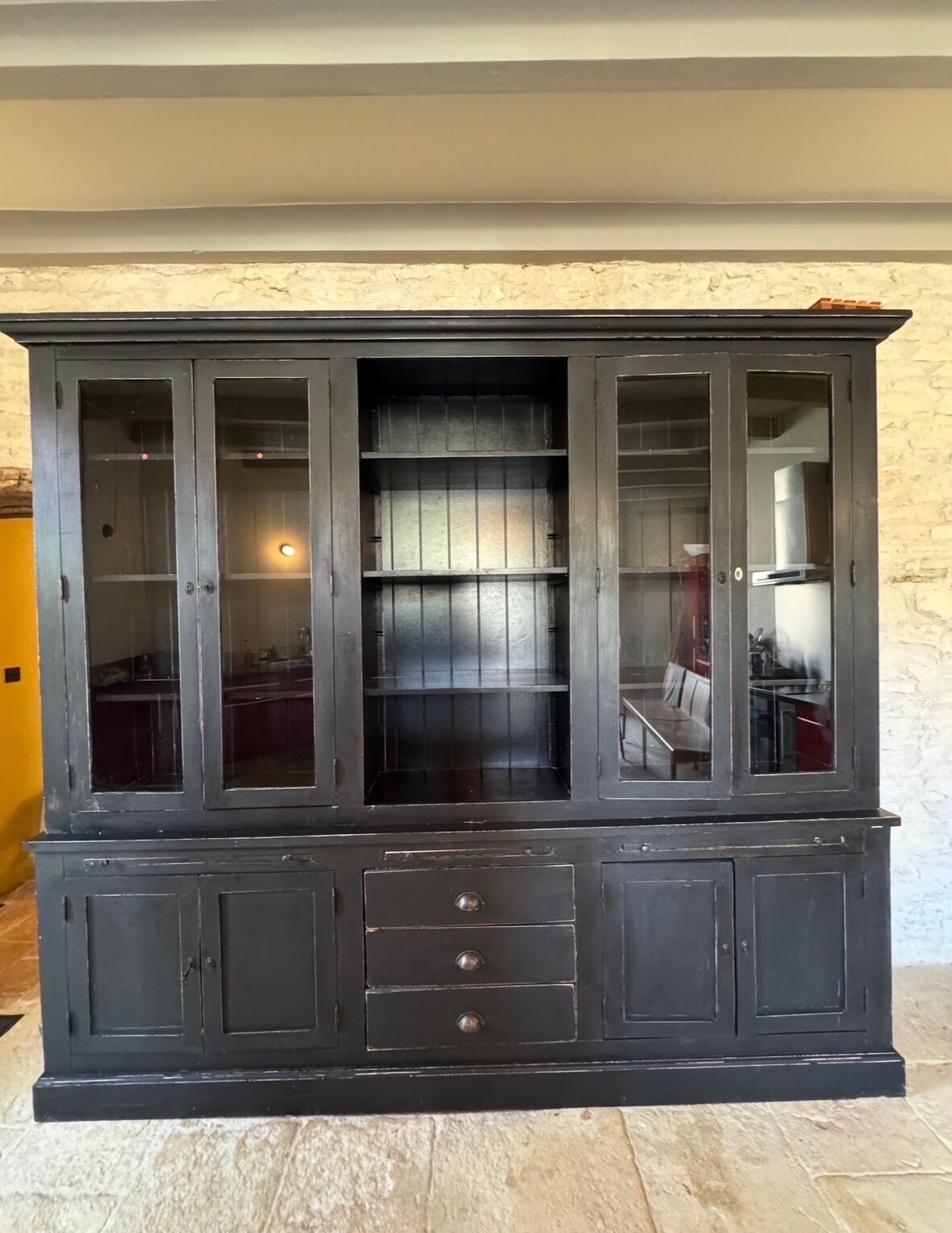 Large display cabinet with 2 sections