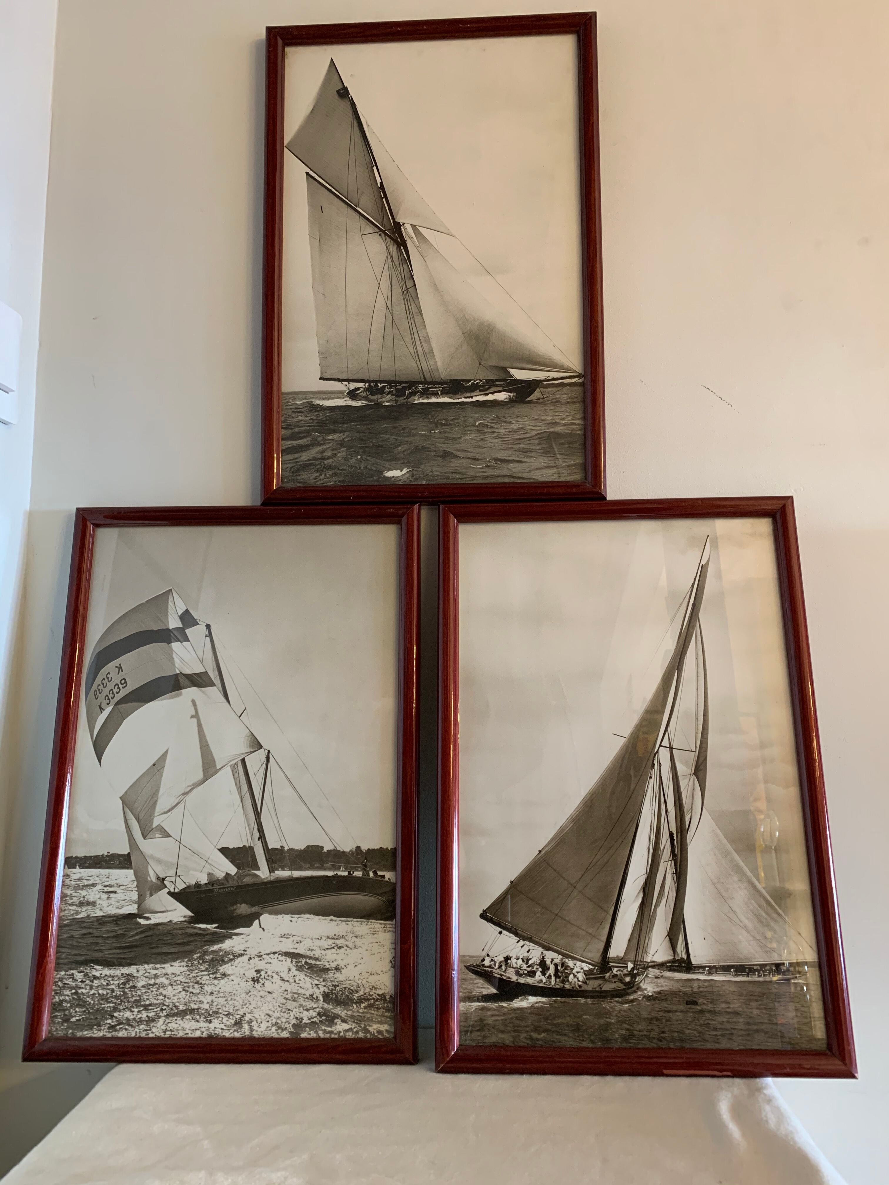 Three photographs sails and sailboats 1980s