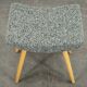 1960s Czech Mid-Century Modern Upholstered Stool with Beech Wood Legs