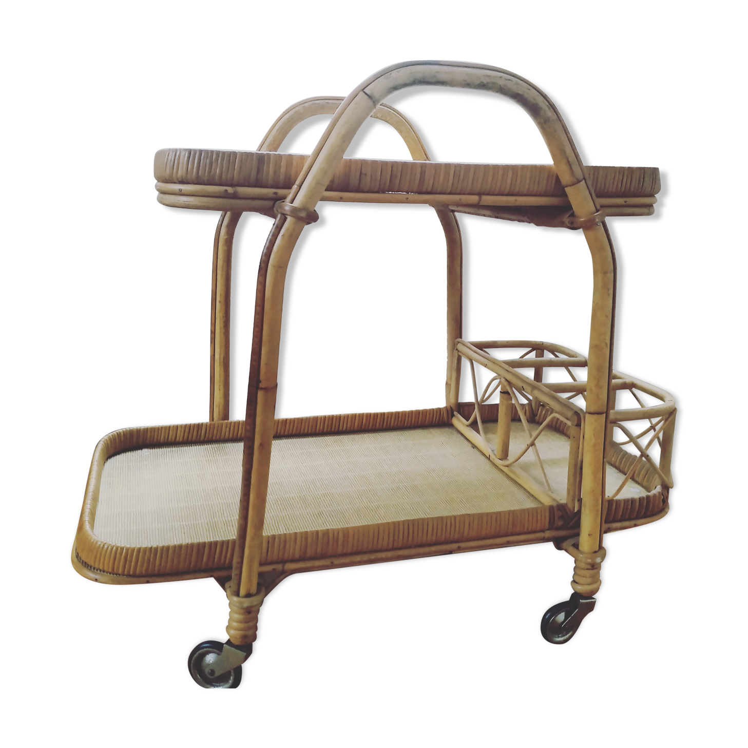 Rattan serving table 1960