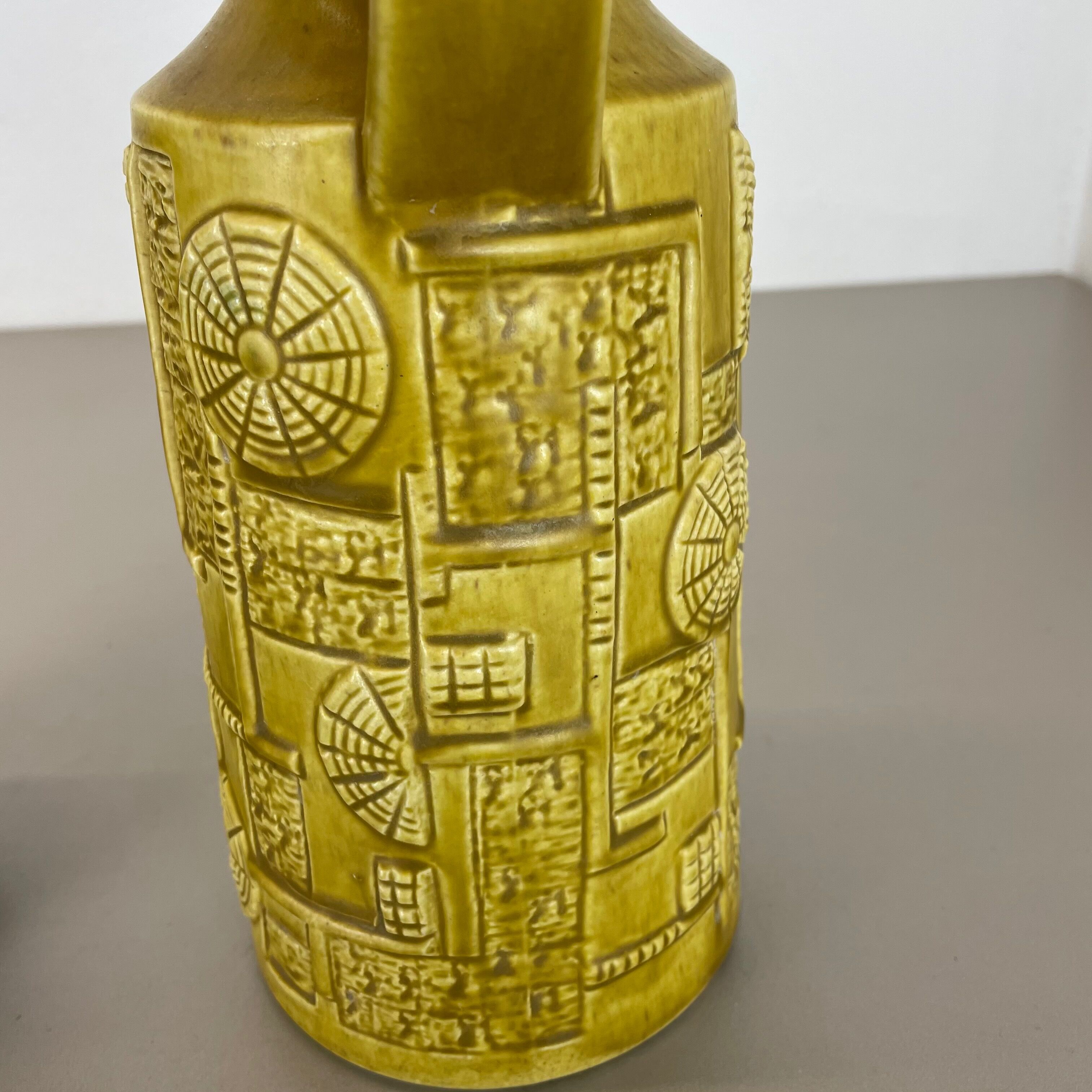 Set of 2 Multi-Color Fat Lava Op Art Pottery Vase by Bay Ceramics Germany, 1970s