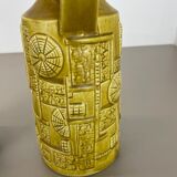 Set of 2 Multi-Color Fat Lava Op Art Pottery Vase by Bay Ceramics Germany, 1970s