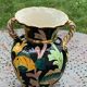 Amphora vase in glazed ceramic vintage vallauris fish motifs