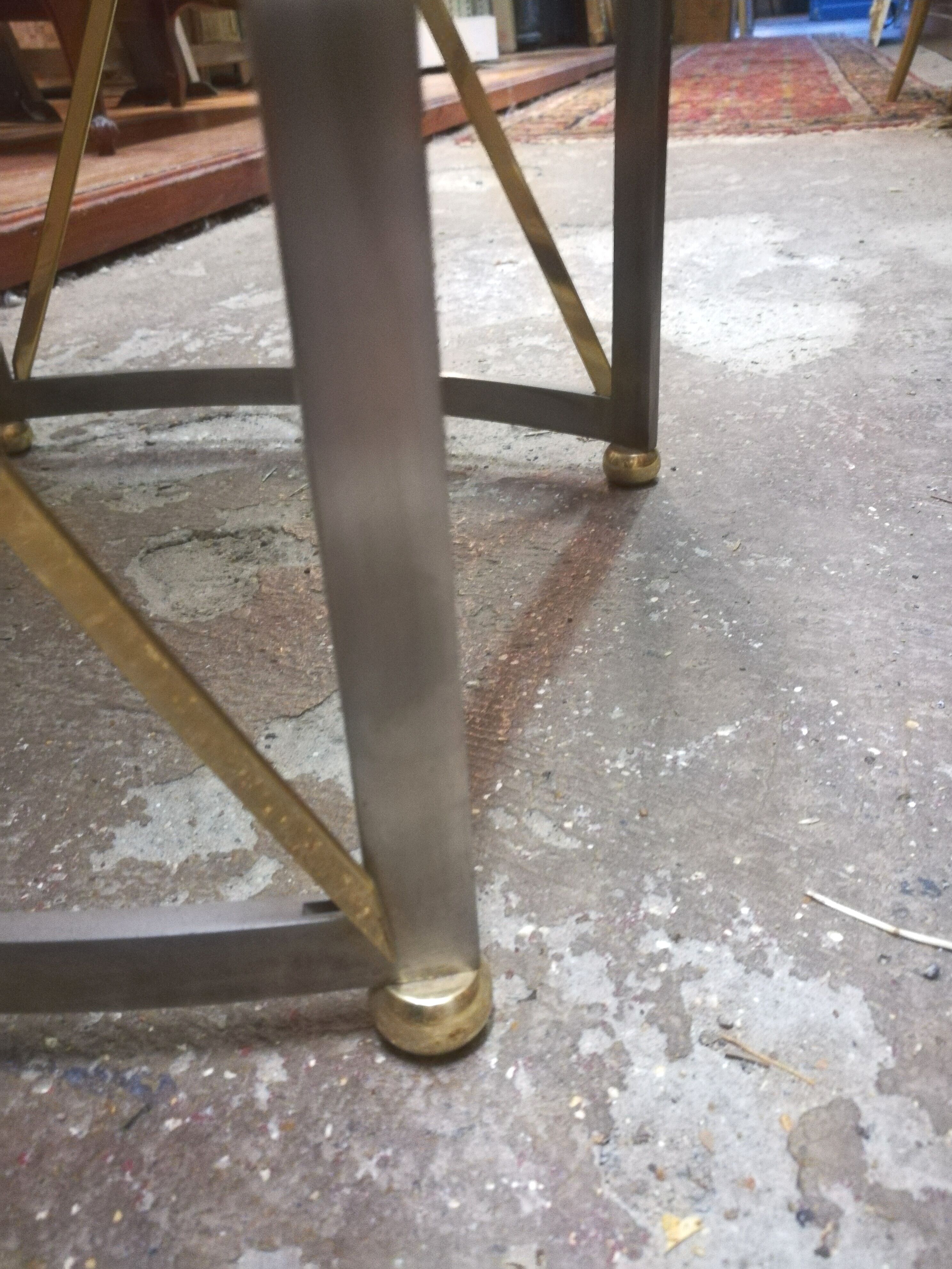Brushed and gilded metal lounge table