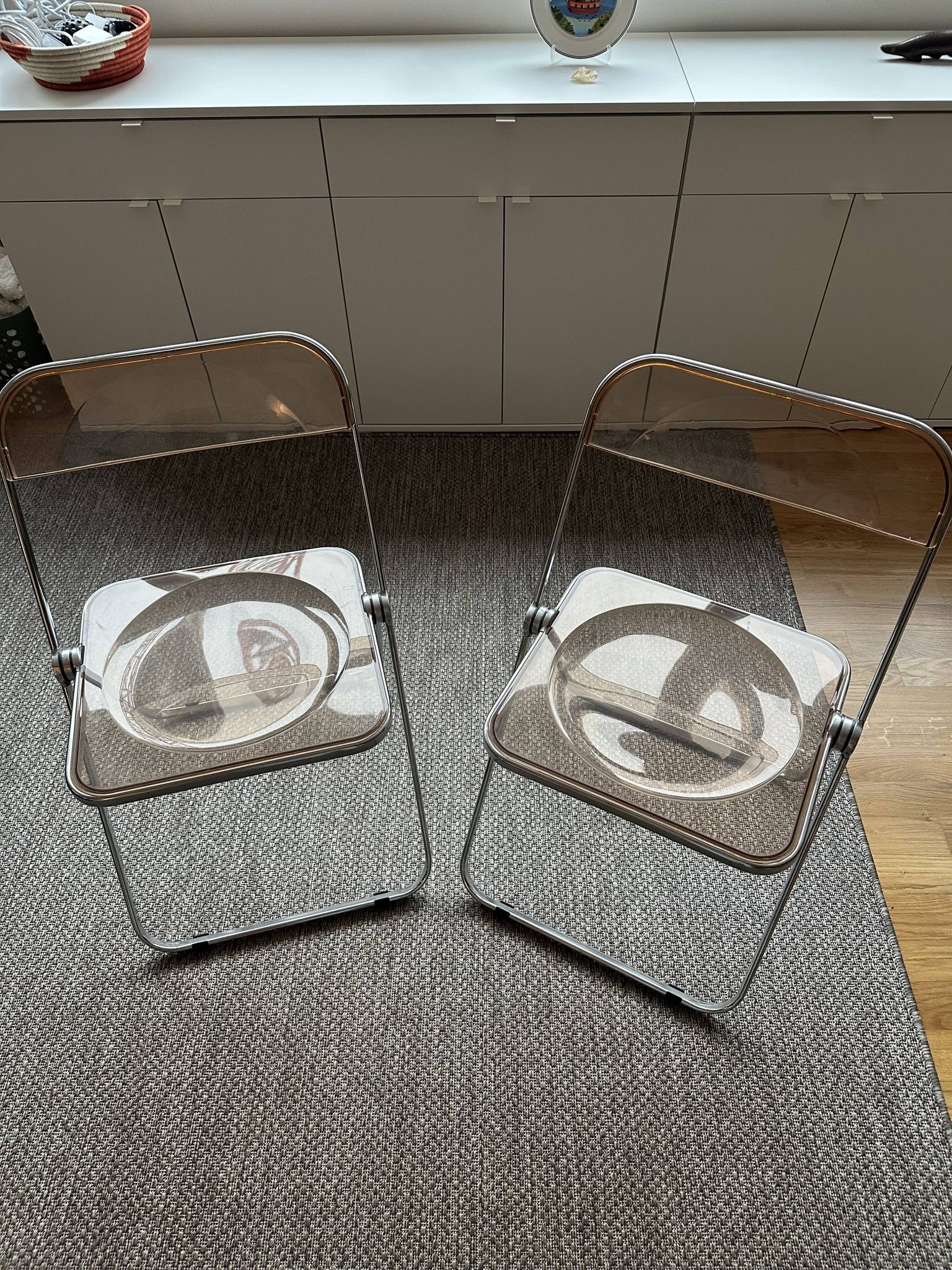 Pair of folding chairs Plia Anonima Castelli 70s