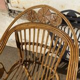 Wicker armchair with medallions