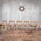 Series of 7 vintage Scandinavian bohemian wooden children's chairs