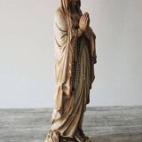 Large & Old Virgin in Plaster Signed Pieraccini
