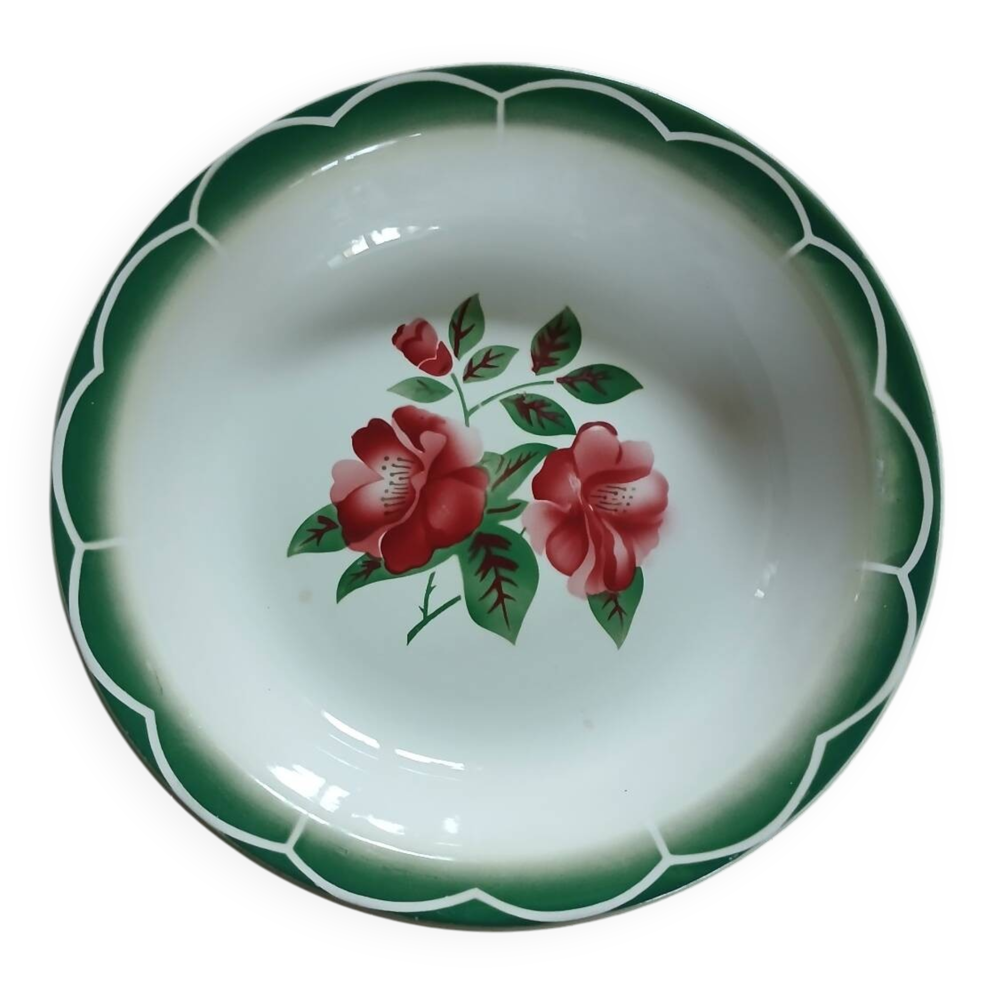 Round dish Digoin and Sarreguemines model "Mireille"