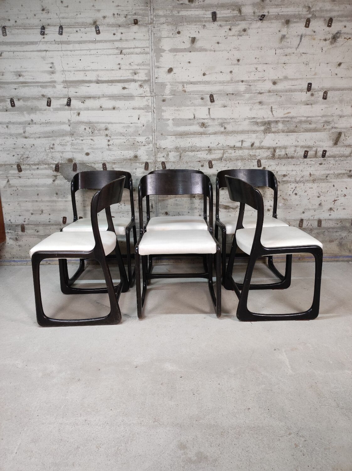 Lot de 6 chaises Baumann traineau