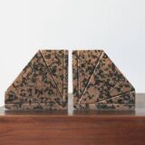 Art Deco Granite Bookends, Set of 2