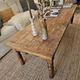 XXL coffee table in solid raw elm wood with 2 drawers, rustic antique.