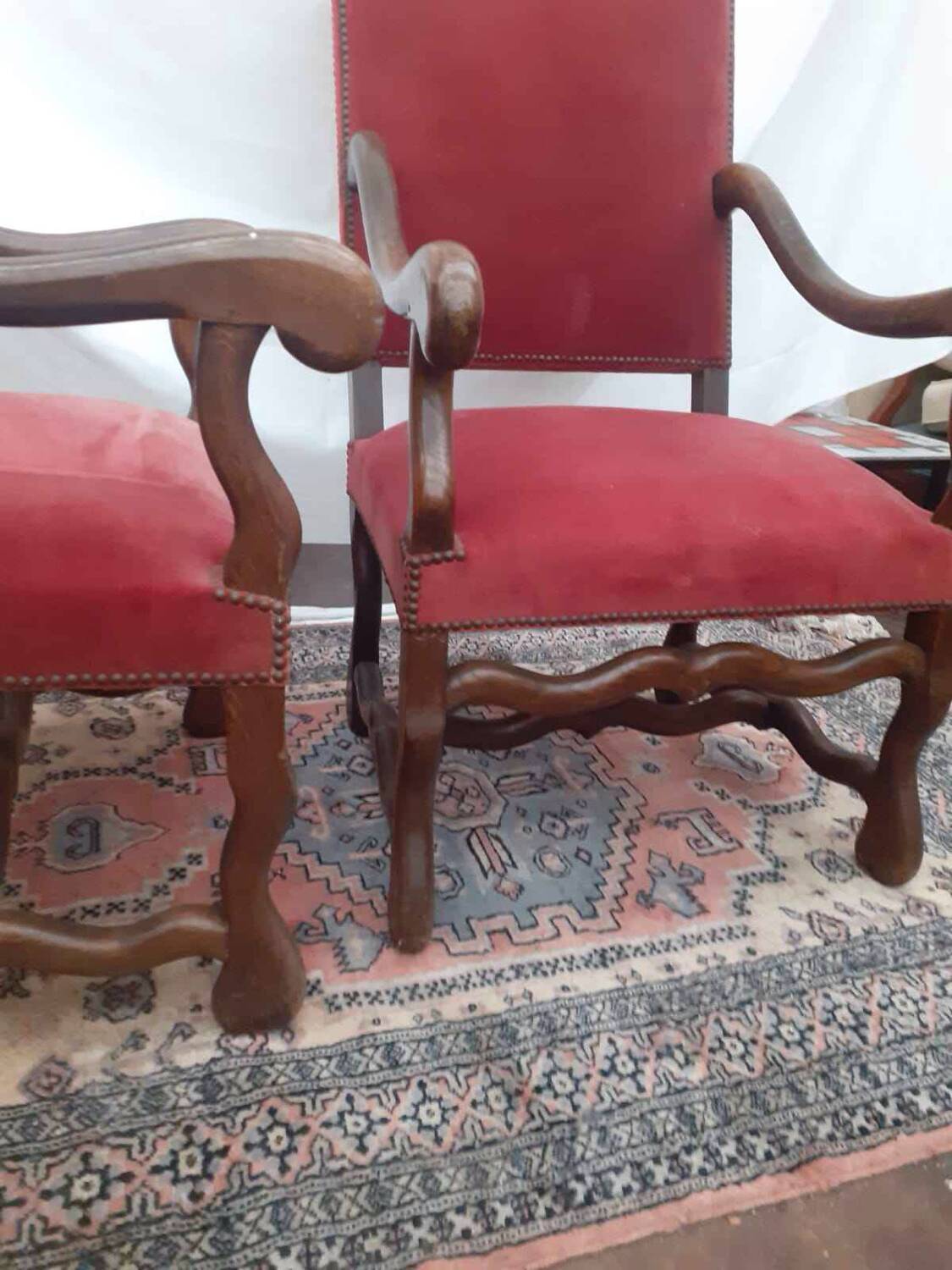 Pair of Louis III style armchairs