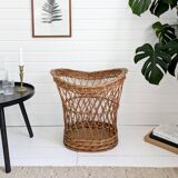 Panier Vintage Panier en osier Panier à linge Panier de rangement Mid Centu