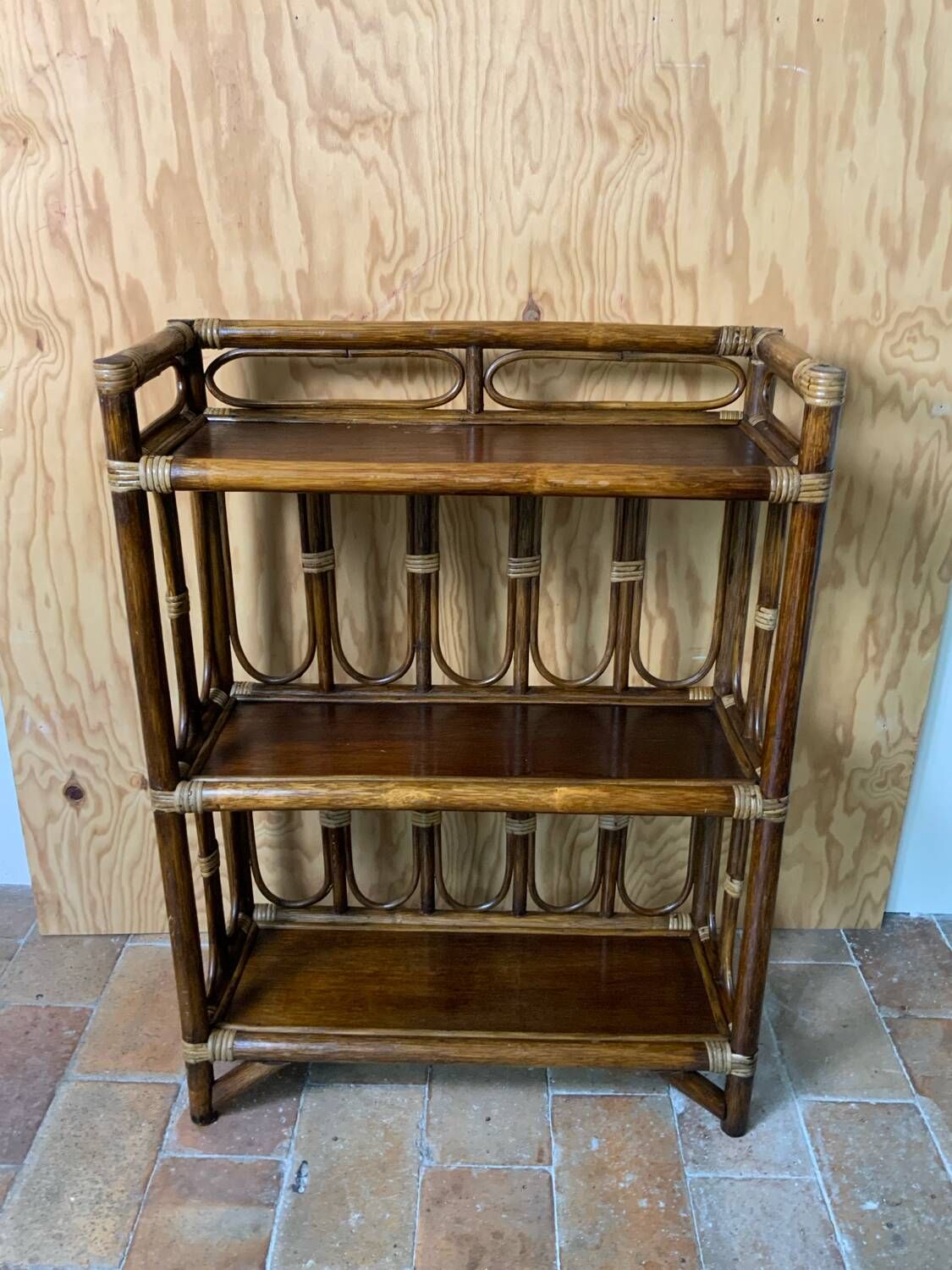 Rattan shelf