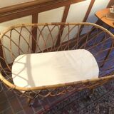Vintage rattan cradle