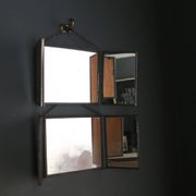 Antique barber triptych mirror, Art Nouveau, circa 1900