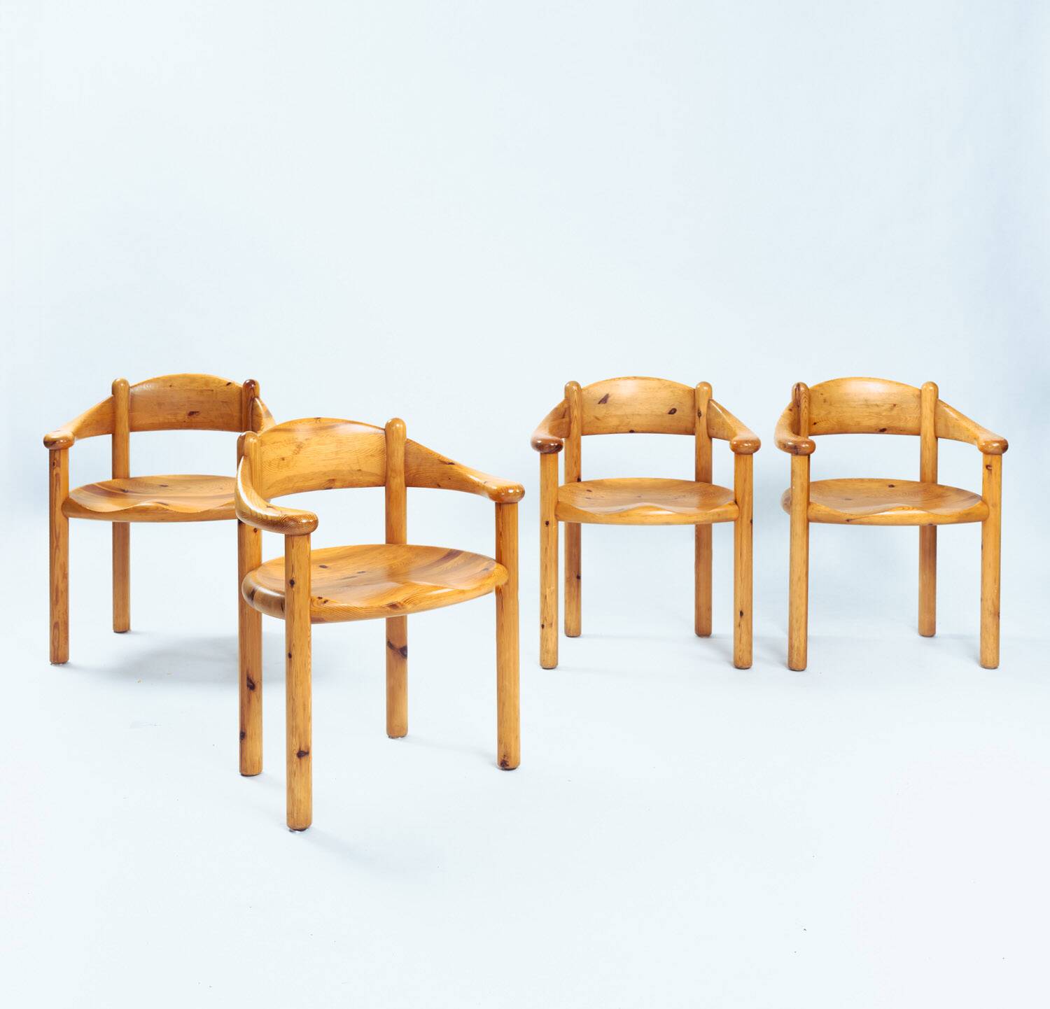 Rainer Daumiller pine carver dining chairs for Hirtshals Sawmill, set of 4