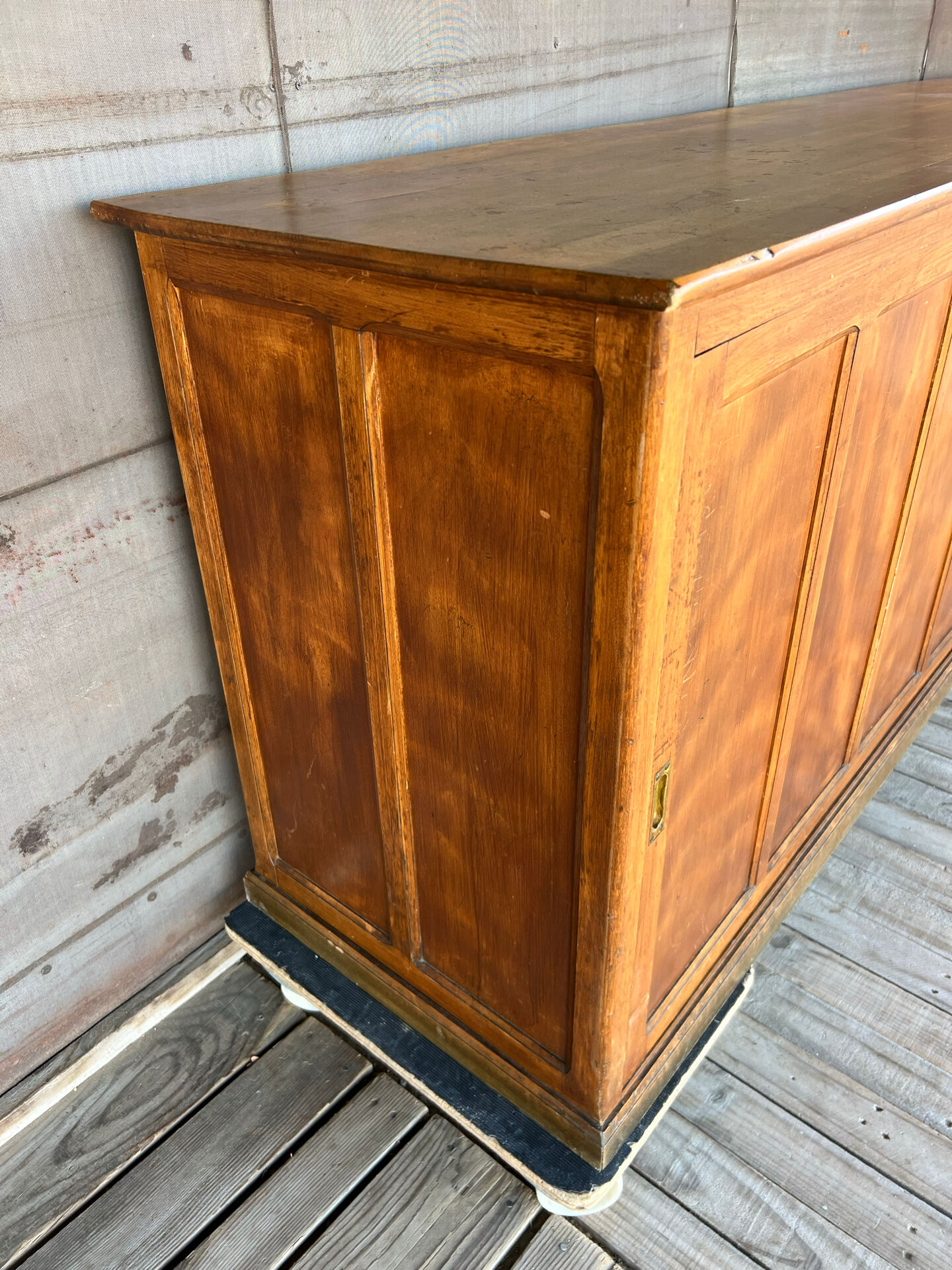Old counter with sliding doors