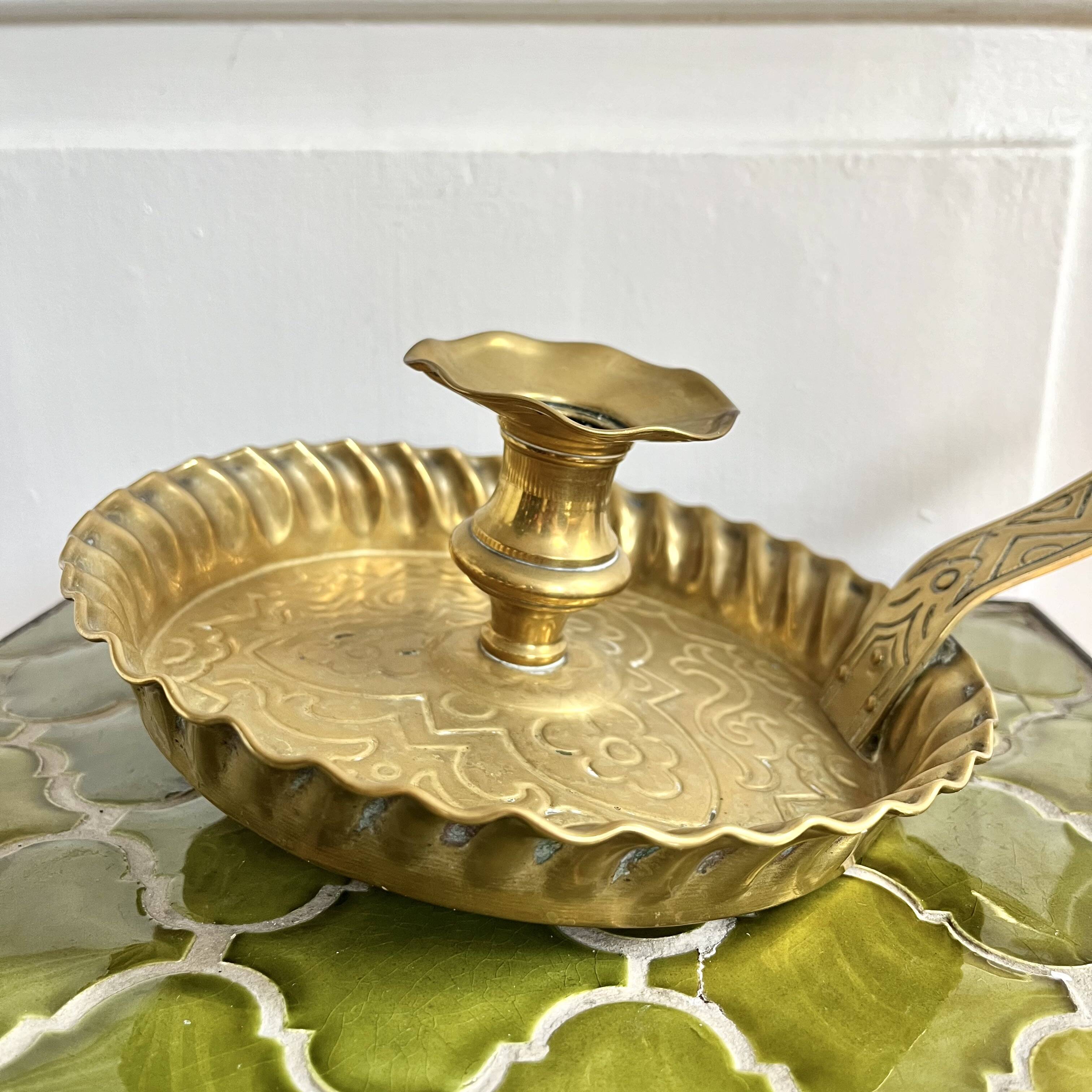 Antique XXL hand candle holder