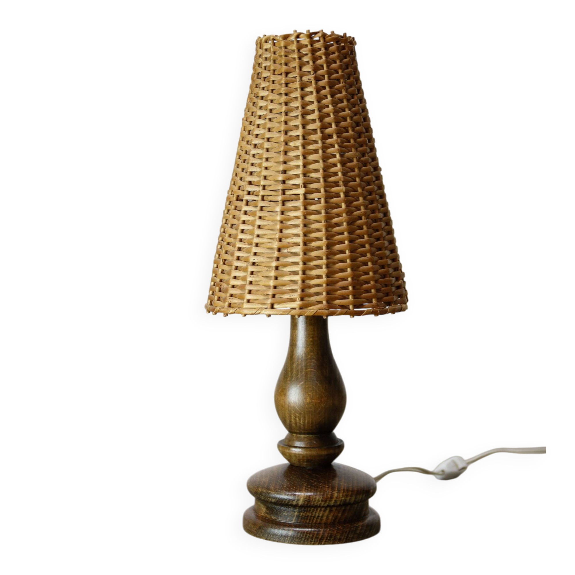 Vintage Italian Wicker Table Lamp