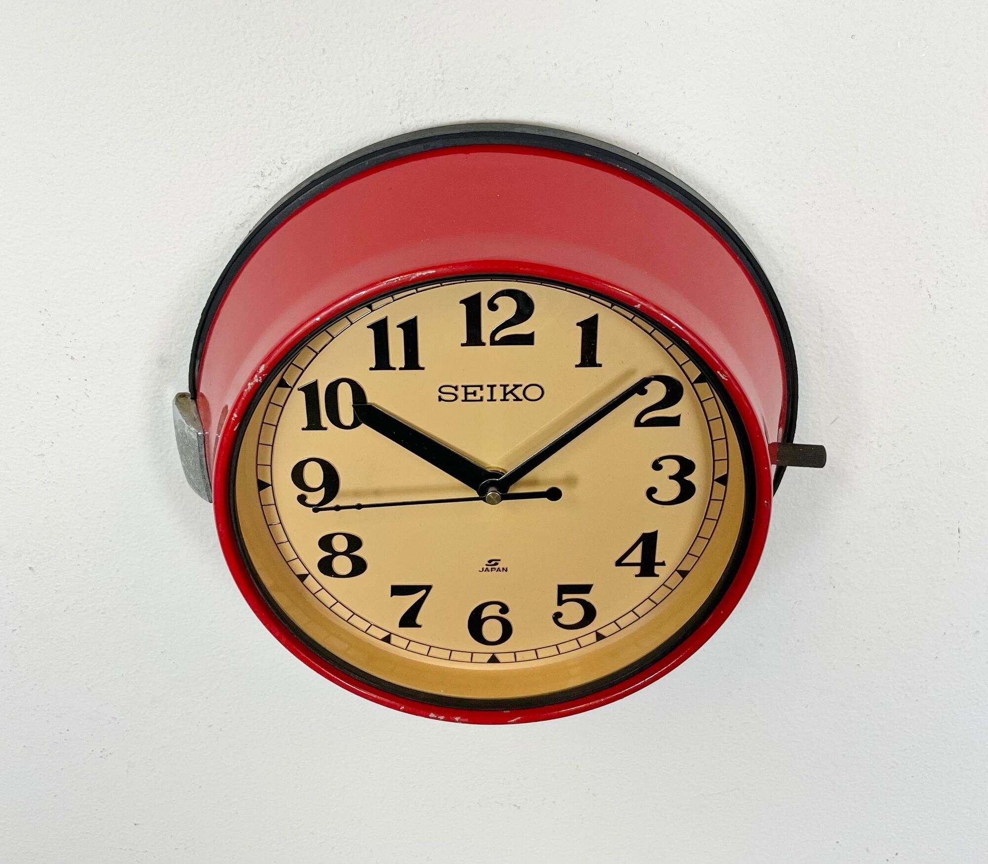 Vintage red seiko navy wall clock, 1970s