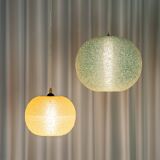Set of two Sugarball Moon pendant lights by Rotaflex, Belgium, 1970
