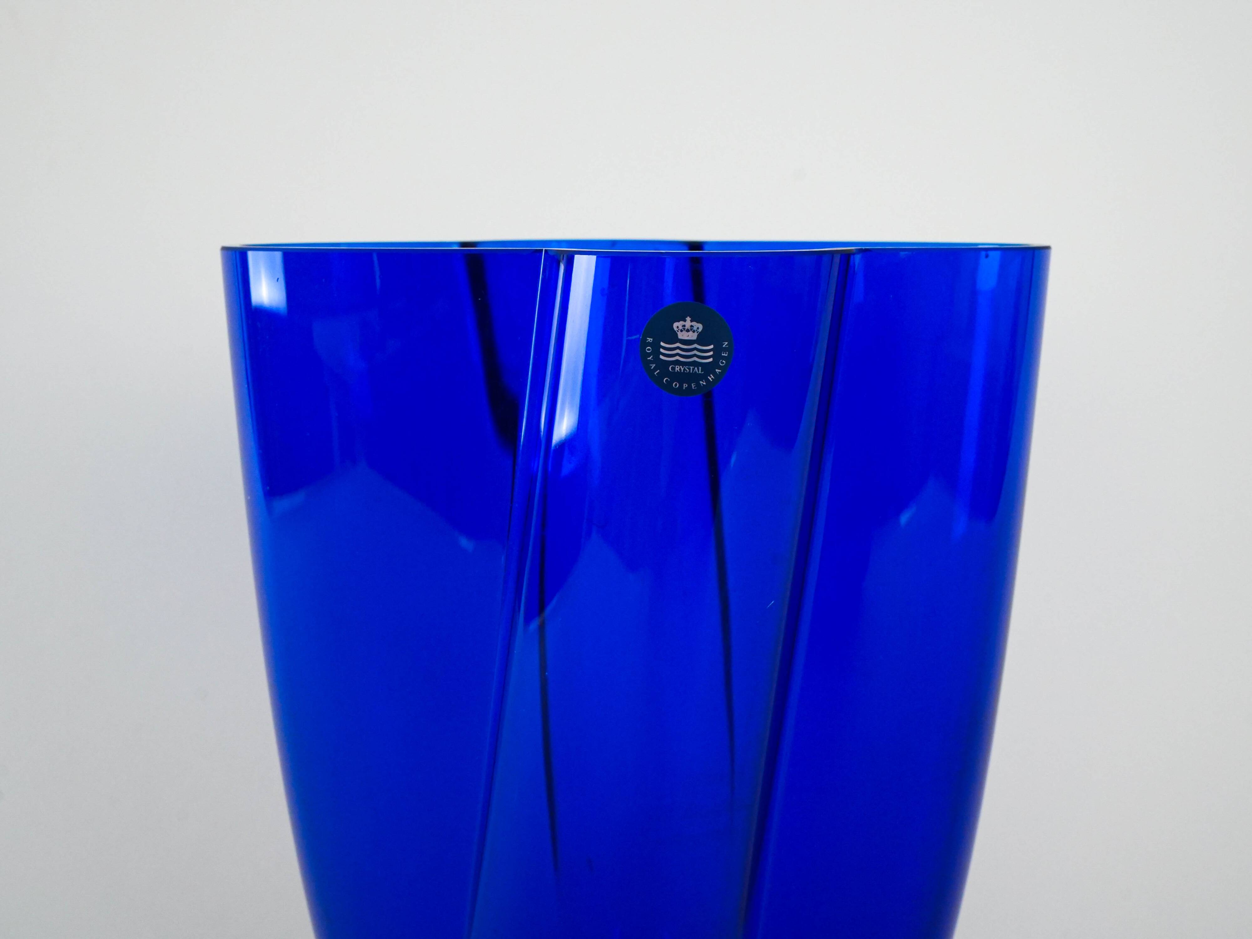 Cobalt vase, Danish design, 1980s, manufacturer: Royal Copenhagen