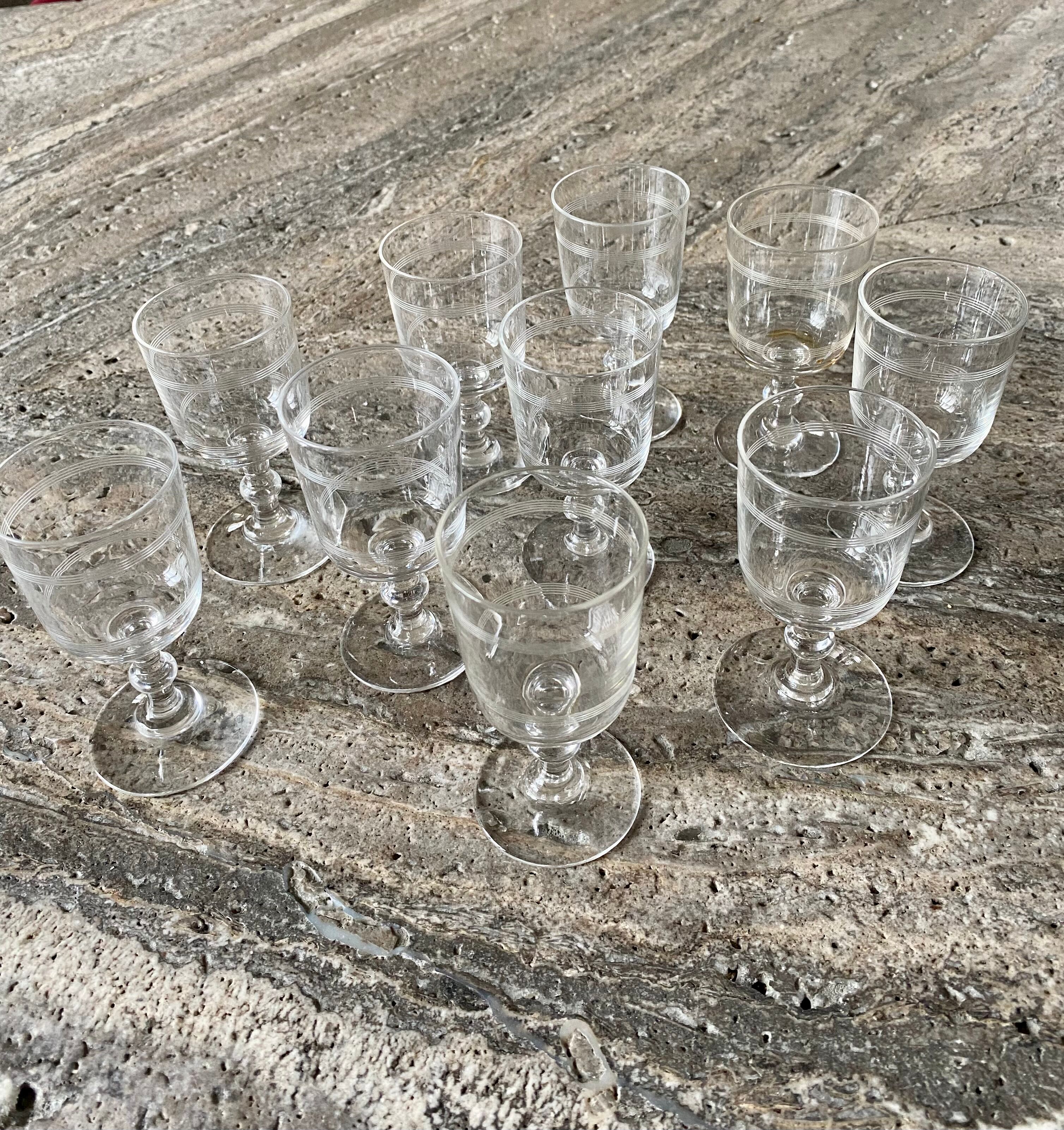 Baccarat engraved crystal glasses