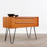 Commode en teck vintage Buffet mcm hairpins années 60 années 70