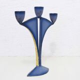 Modernist bronze candle holder