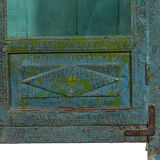 Showcase Library Patina Blue Piece of Origin Wood Old Teak 102x30x122cm