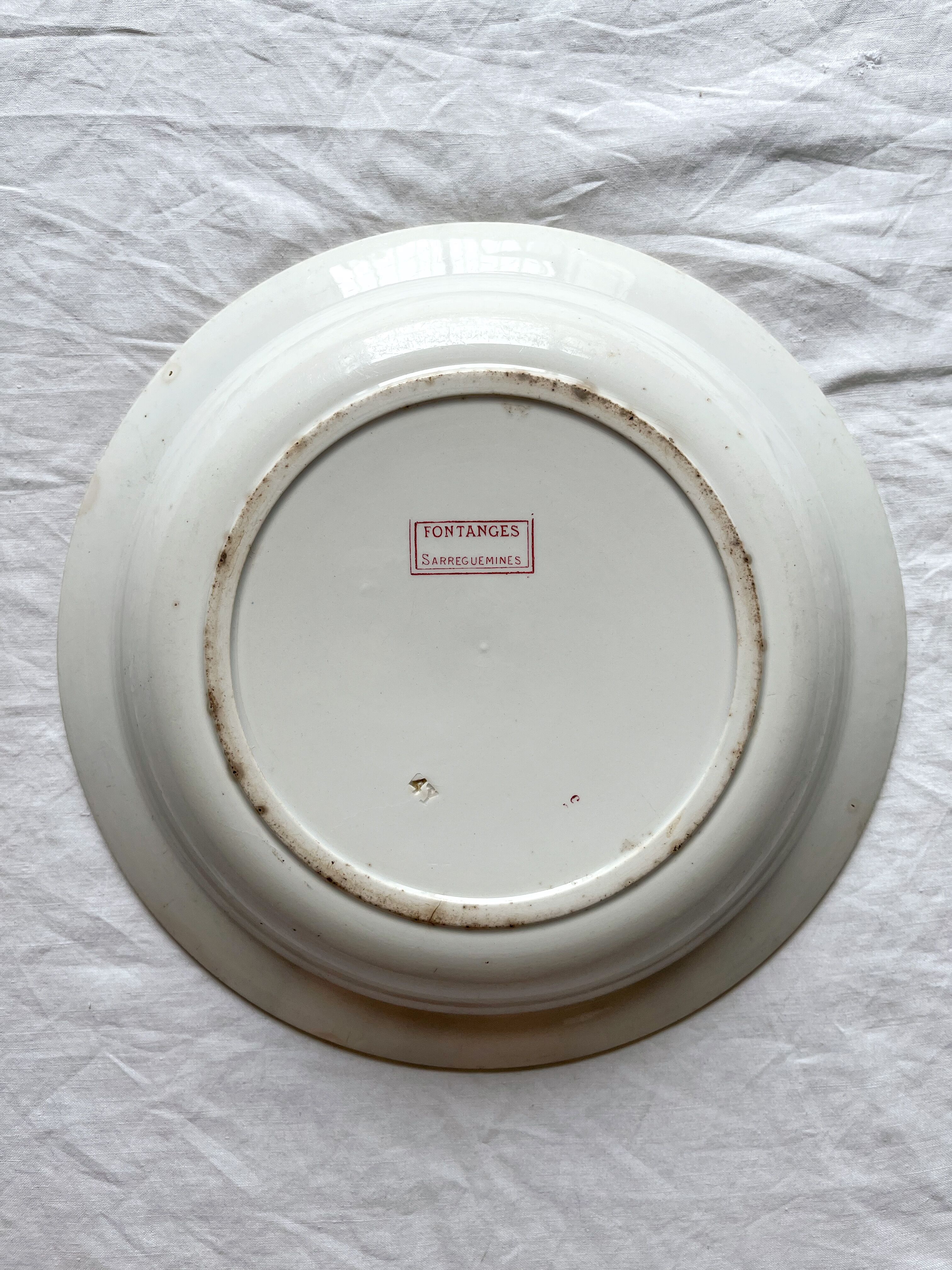 Hollow plate in iron earth Fontanges Sarreguemines