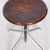 Restored Beech Swivel Piano Stool by Mücke - Melder, Czechia, 1930s
