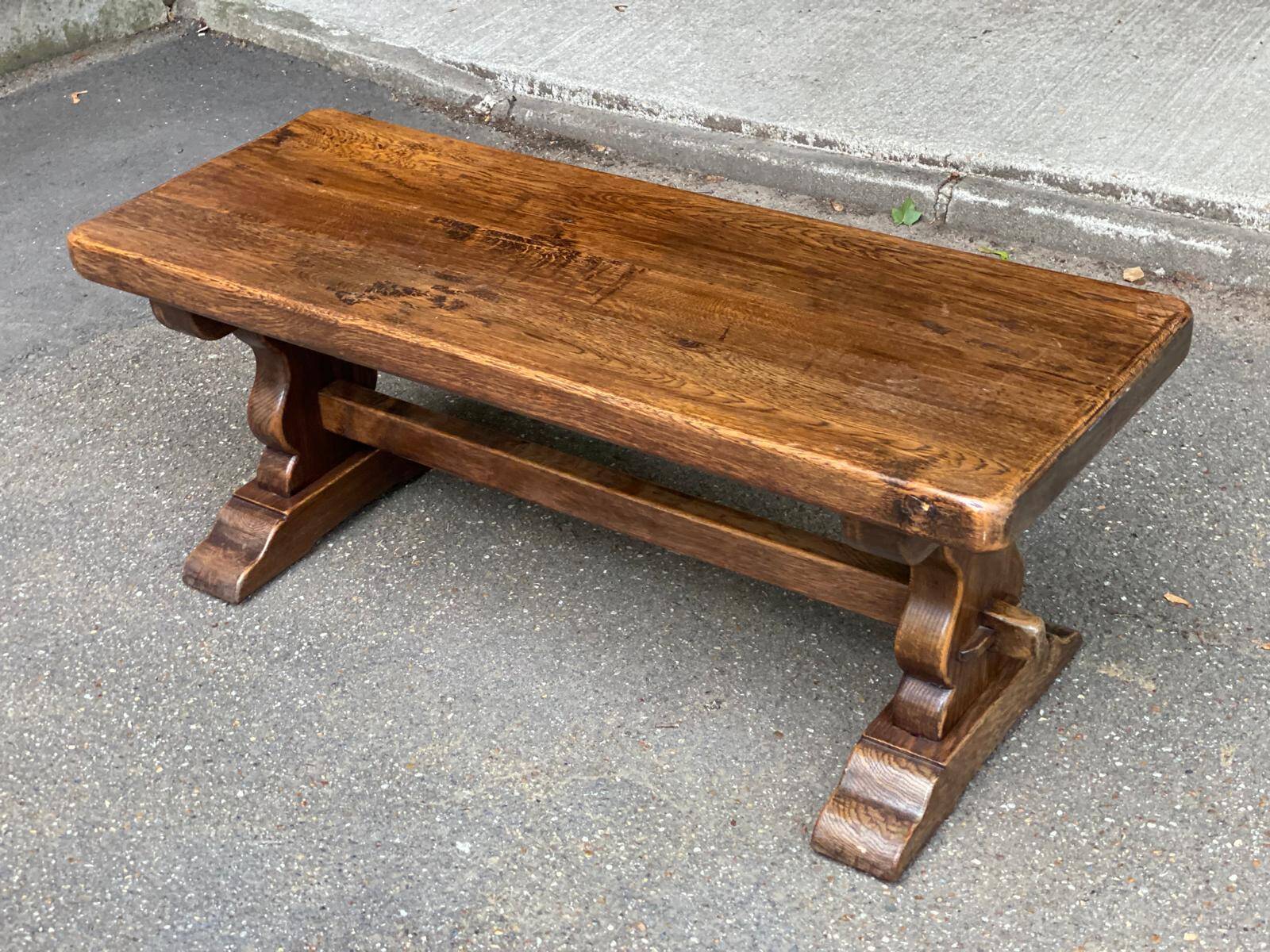 19th century solid oak farmhouse or monastery coffee table