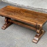 19th century solid oak farmhouse or monastery coffee table