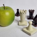 Original chess set in glazed terracotta, signed and numbered