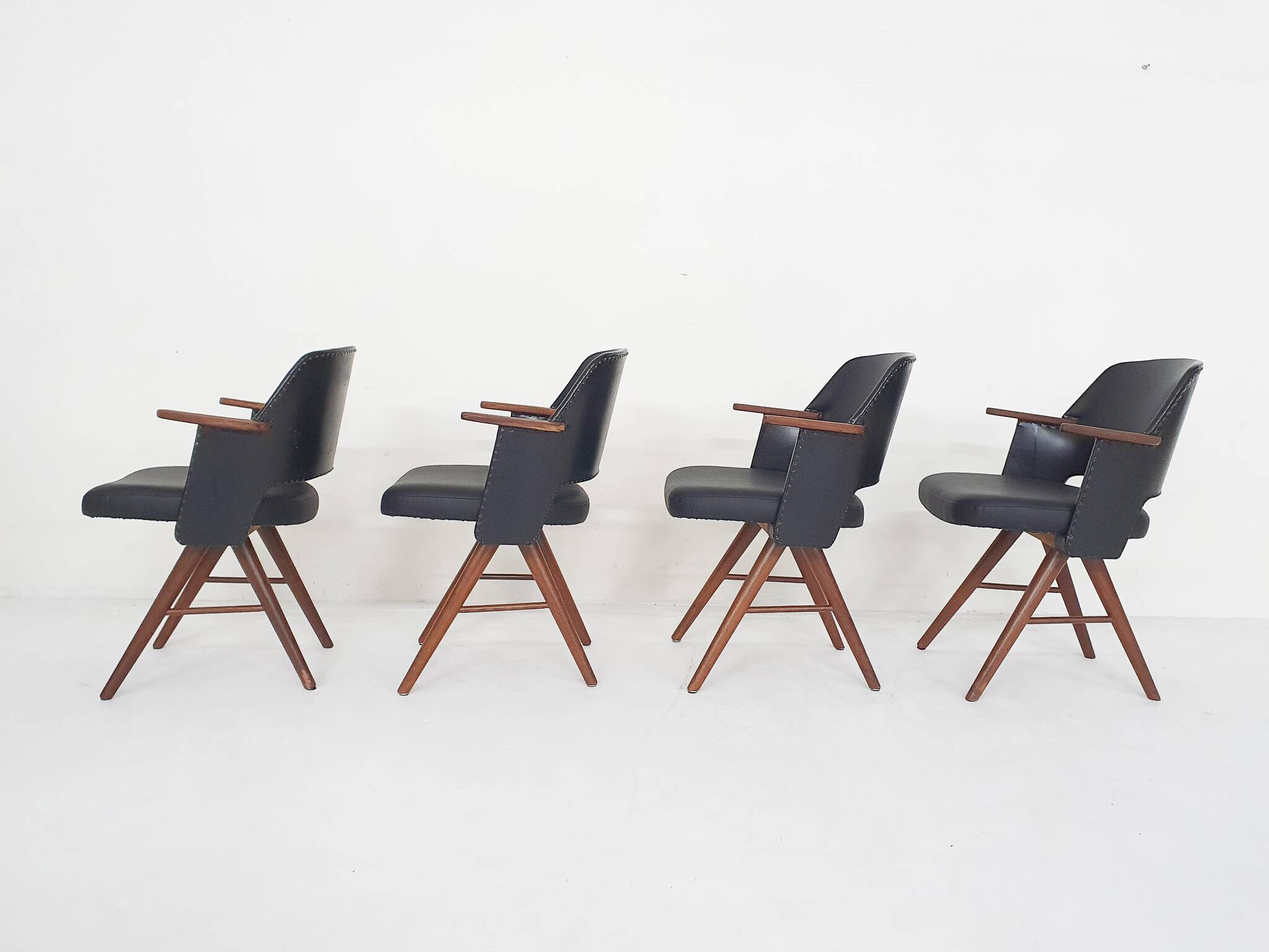 Set of four Cees Braakman for Pastoe model FT30 dining chairs, The Netherlands 1954