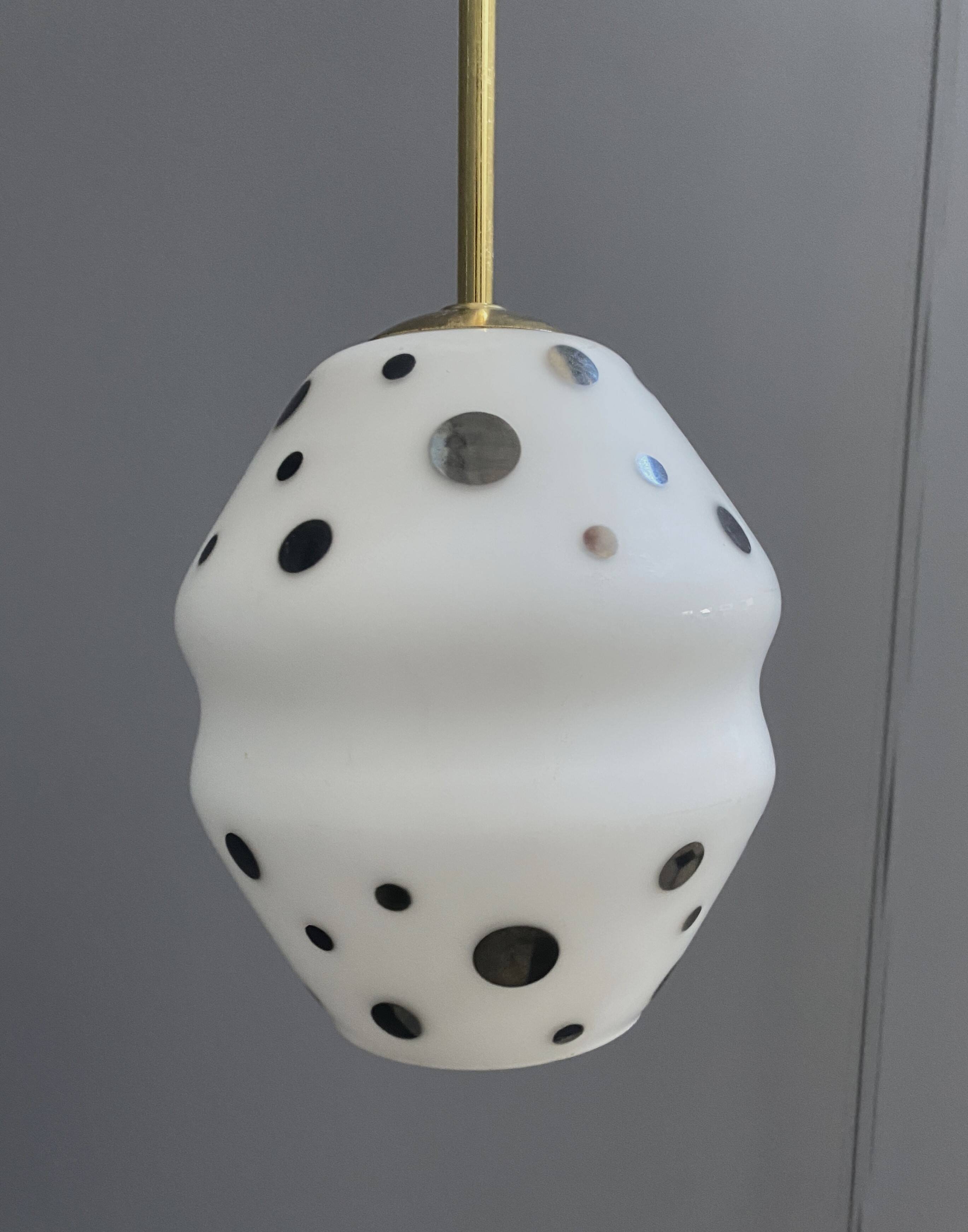 White with black dots pendant lamp 1960s