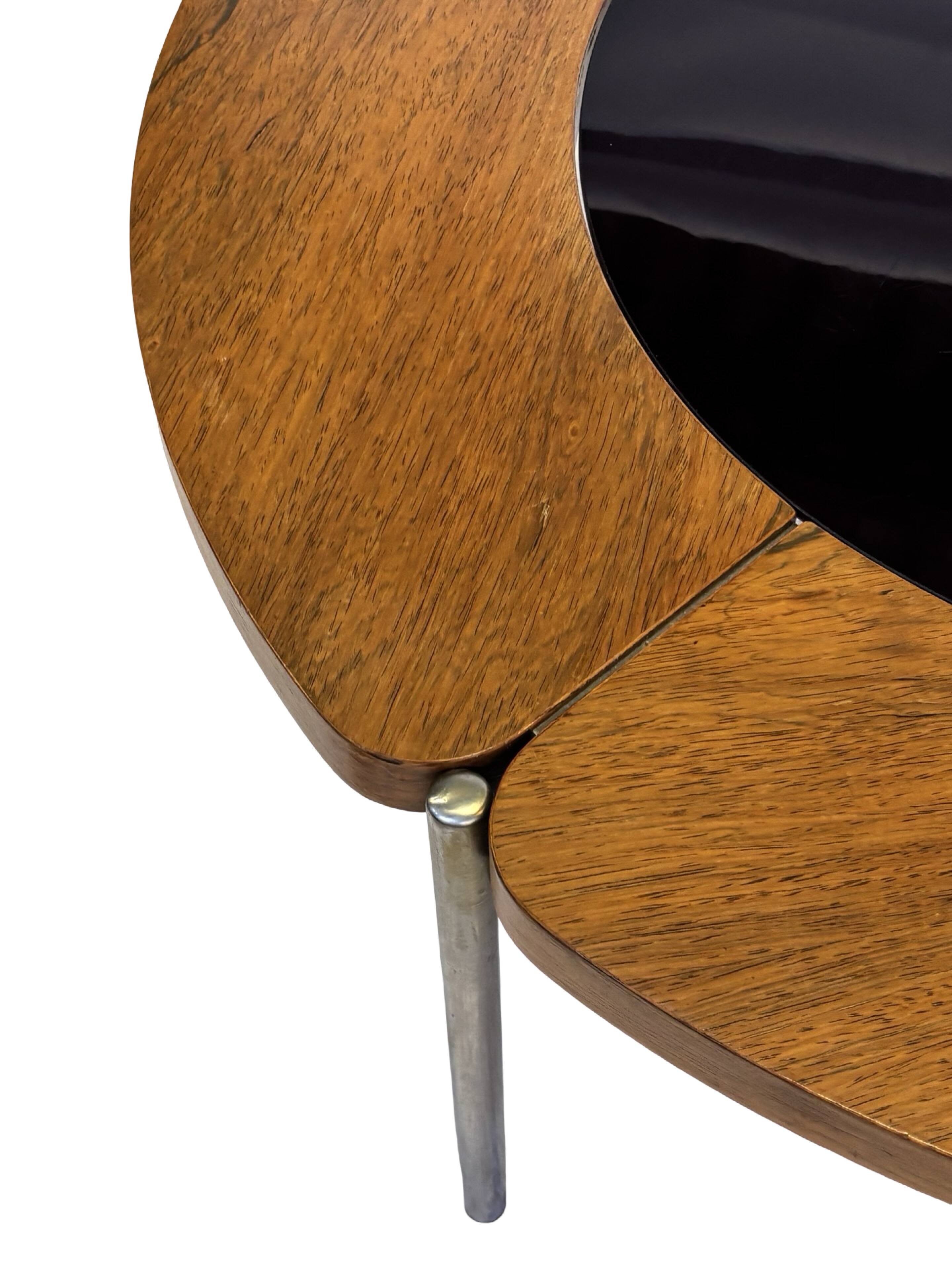 Vintage rosewood coffee table with glass, Denmark, 70s design