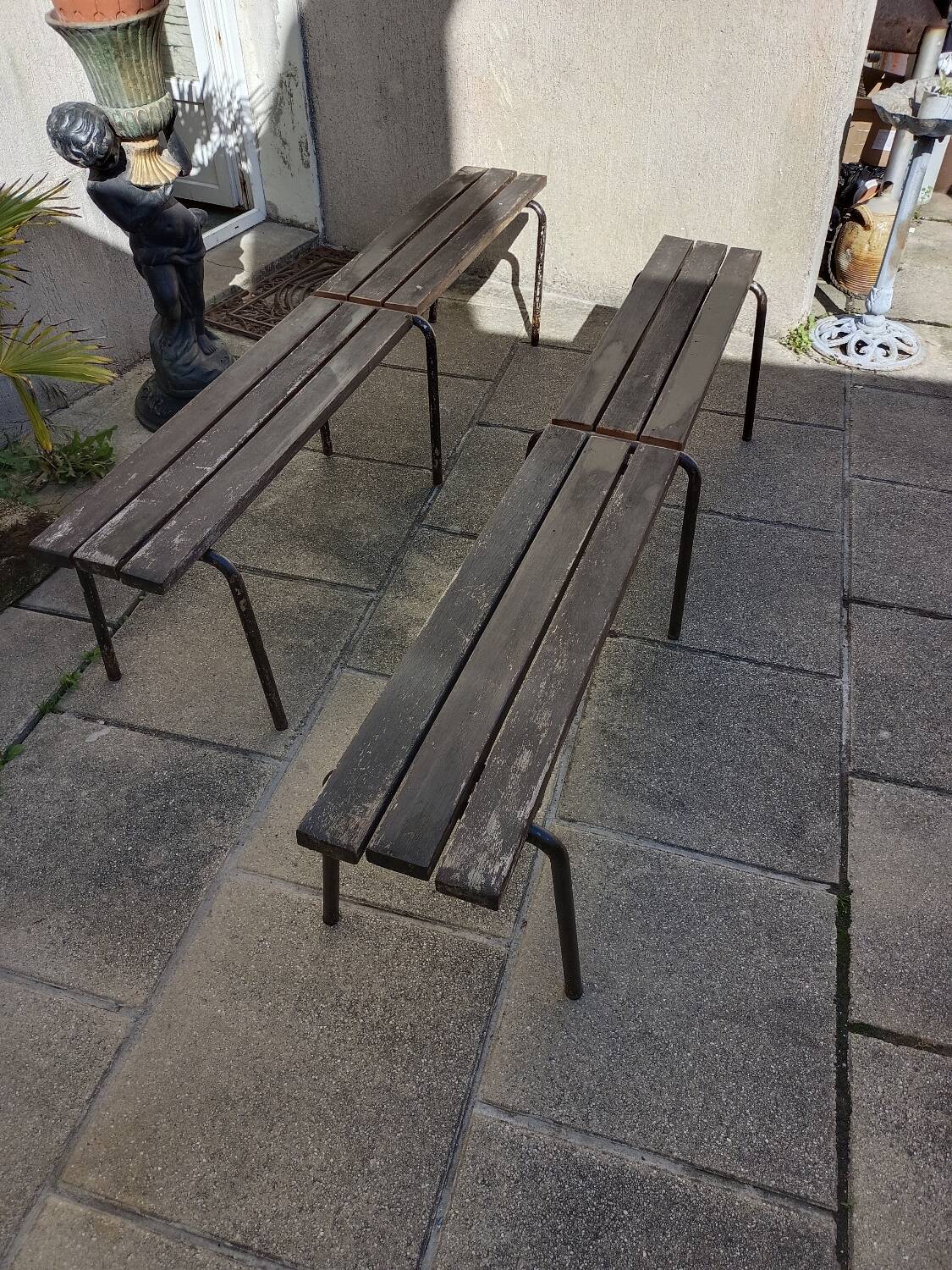 Pair of industrial benches