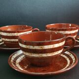 "Mary" Sarreguemines trio of cups